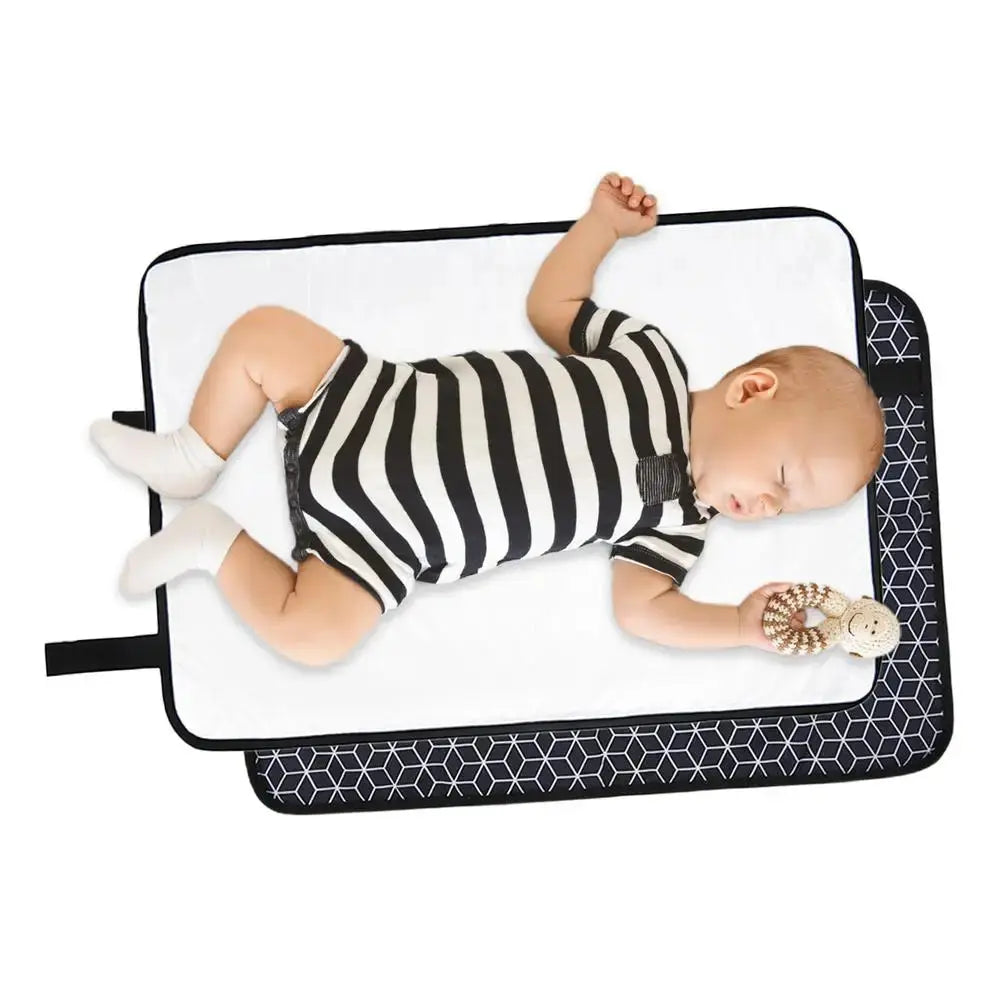 Tapis à Langer Nomade Imperméable – Lavable en Machine • Pliage Compact & Poche Rangement grandiravecbebe